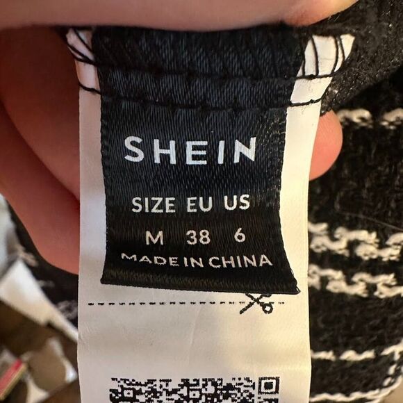 Size 6 Chanel-Inspired Tweed Plaid Dress, Black and White Knee-Length from SHEIN - Picture 9 of 10